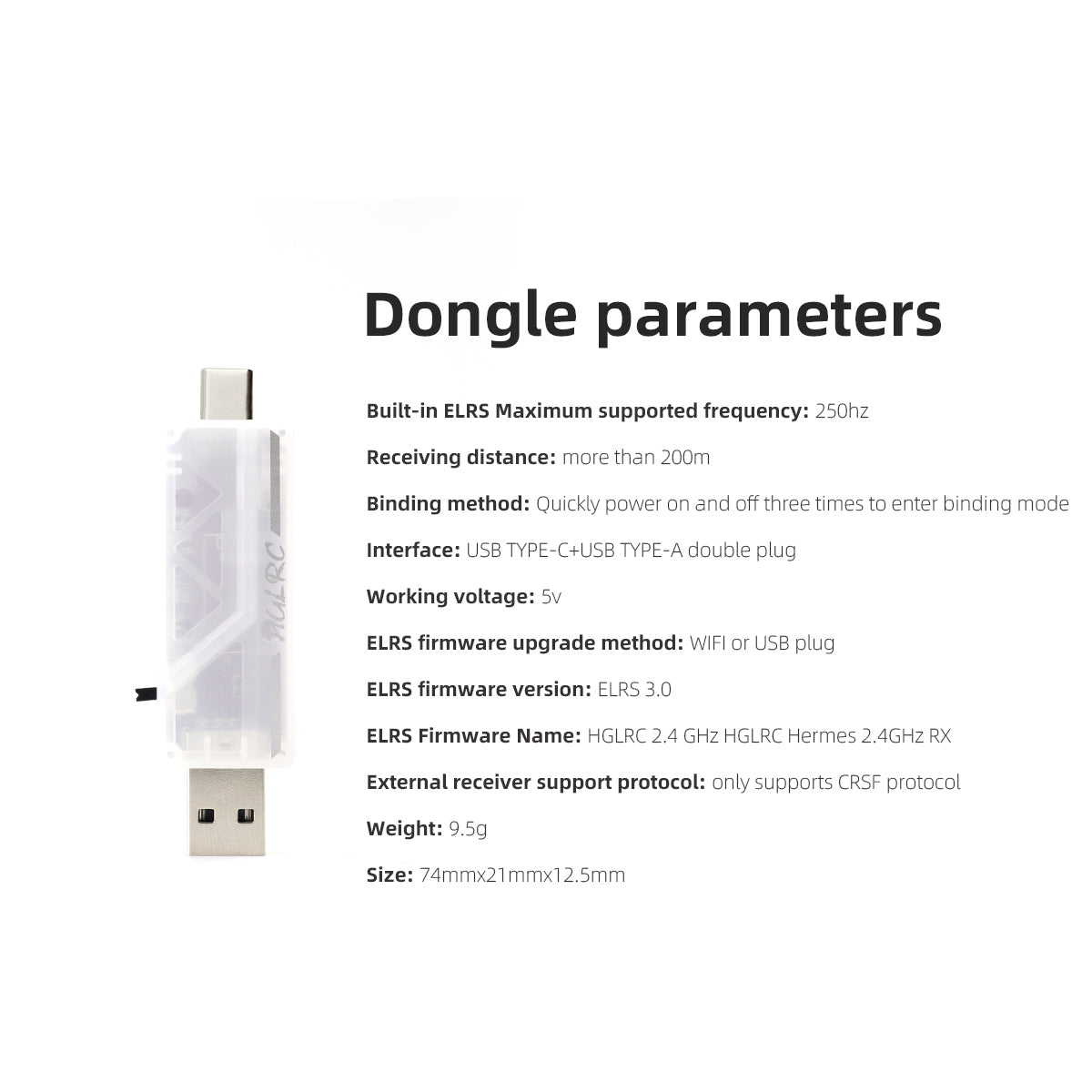 HGLRC Wireless Dongle ELRS 2.4 - Radio Transmitter 2.4Ghz review and price