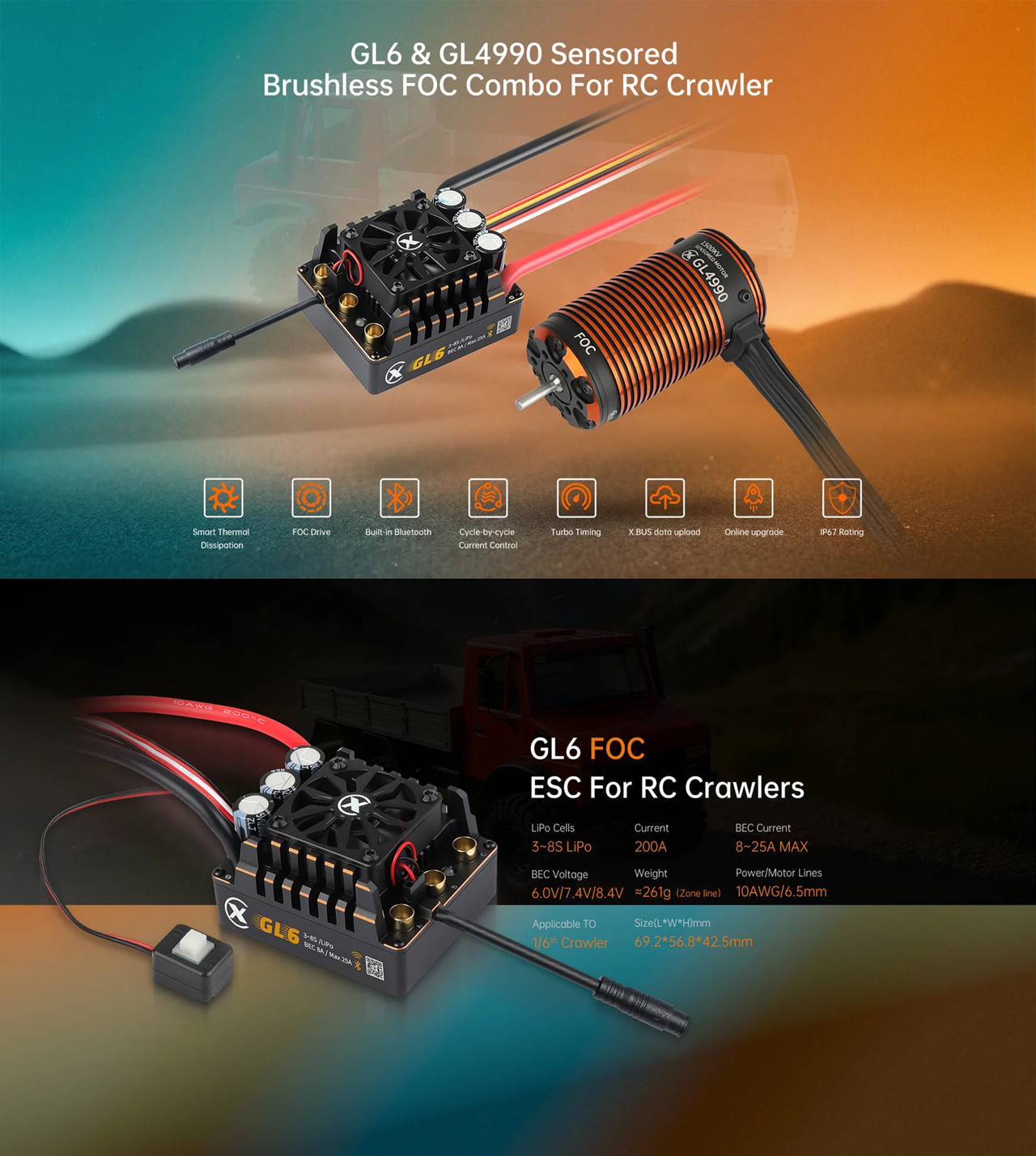 XC COMBO FOC CRAWLER BRUSHLESS - 4 In 1 Esc review and price