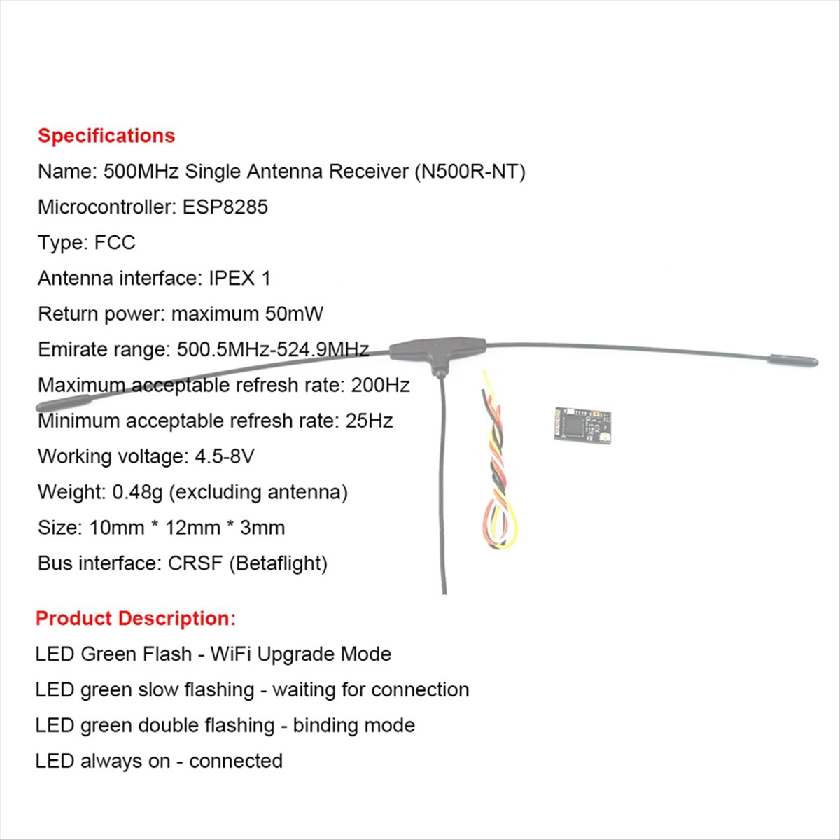 500MHz Receiver 500.5MHz-524.9 - Fpv Drone review and price